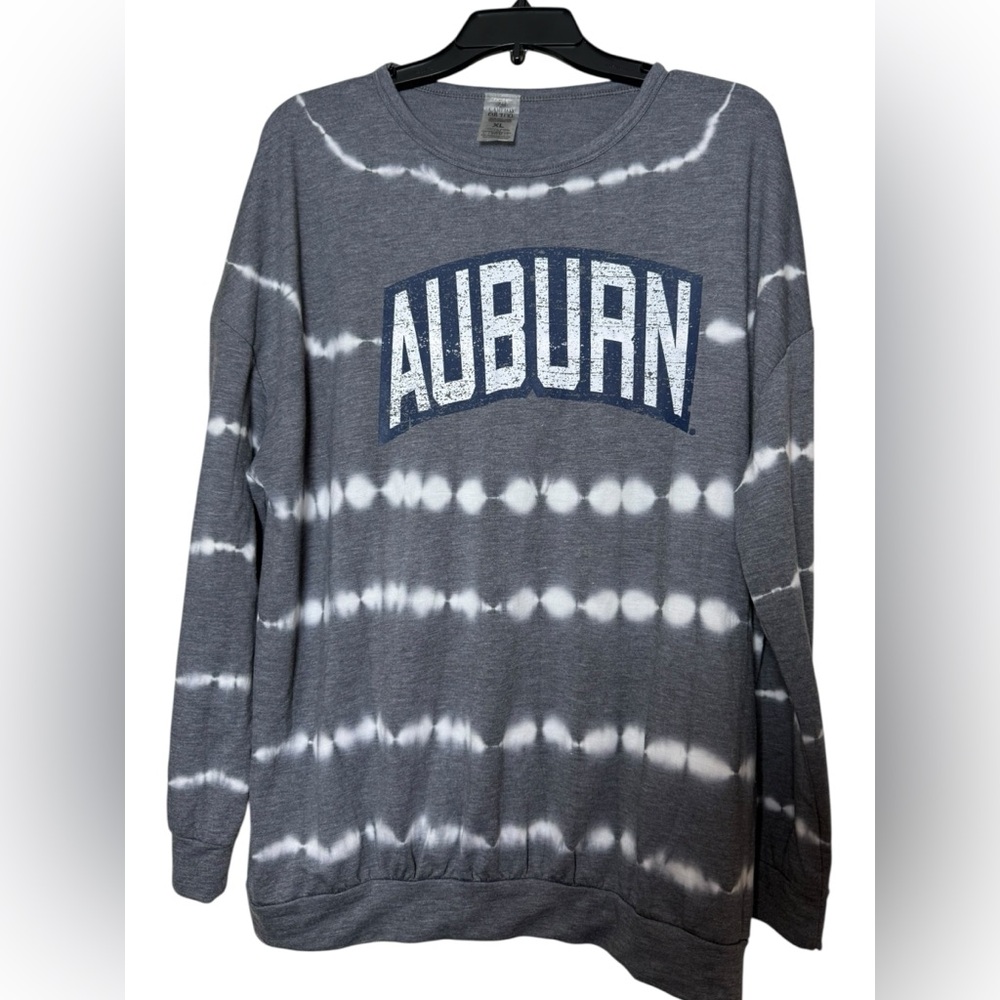 Gameday Couture Heathered Charcoal Auburn Long Sleeve‎ Top
